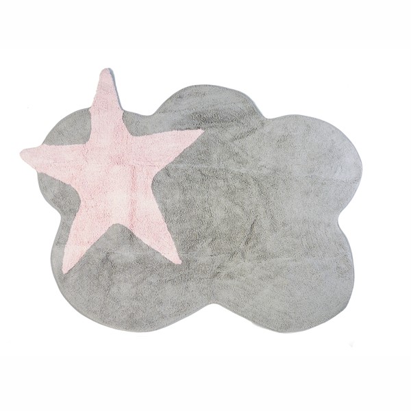 Teppich Kinder Waschbar - Aratextil Mimosa Gris Rosa