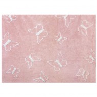 Aratextil Teppiche Bei Kinderzimmerträume Bestellen Teppich Waschbar Rosa Mit Schmetterlingen 120x160cm
