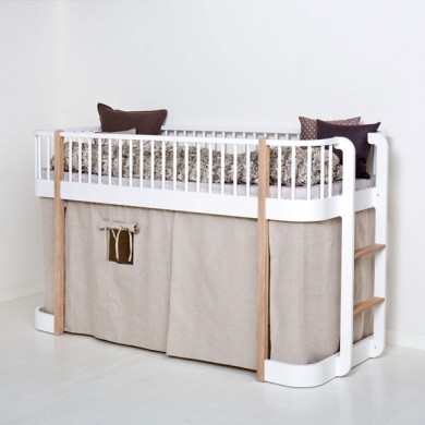Oliver Furniture Vorhangset natur für halbhohes Bett/Etagenbett Wood Collection inklusive Befestigung