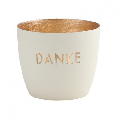 Giftcompany Windlicht 'DANKE' in weiß/gold