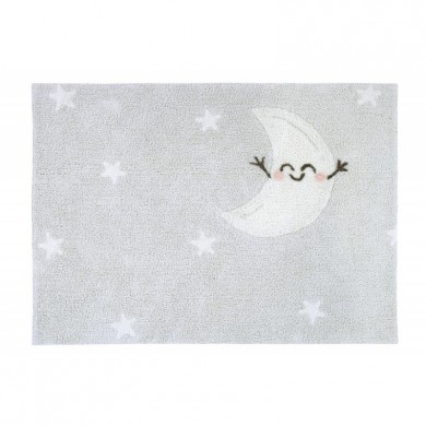 Lorena Canals waschbarer Teppich 'Mond & Sterne' grau Mr. Wonderful 120x160cm