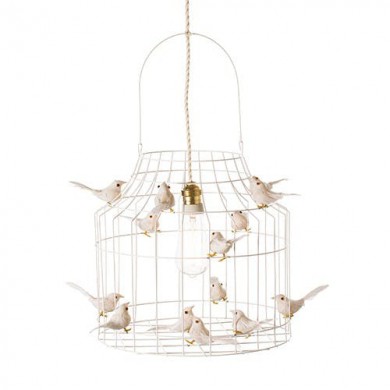 Dutch Delight Vintage-Hängelampe Vögel weiß