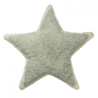 LIFETIME getuftetes Stern-Kissen 'Essence' in blue sage - 54x54cm
