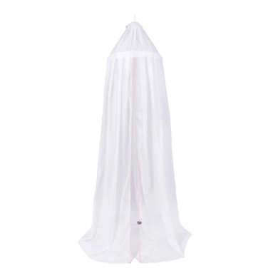 Baby's Only Betthimmel weiß mit Borte in Baby Rosa