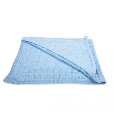 Baby's Only Kapuzendecke Zopf hellblau 82x82cm