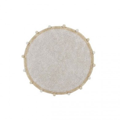 Lorena Canals waschbarer, runder Teppich 'Bubbly' in creme/gelb Ø120cm