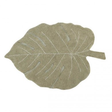Lorena Canals waschbarer Teppich 'Monstera Leaf' in olive 120x180cm