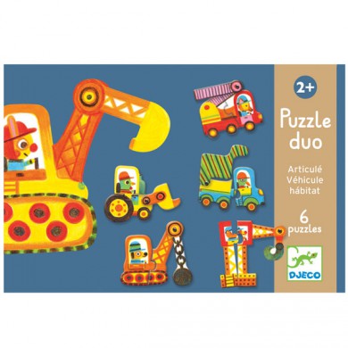 Djeco Duo Puzzle Fahrzeuge