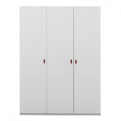 LIFETIME 3-türiger Kleiderschrank in weiß - 150x203cm - Griffe wählbar