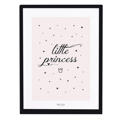 Lilipinso Kinderzimmerbild 30x40cm 'Little Princess' in schwarz/rosa mit Rahmen