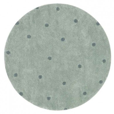 Lorena Canals waschbarer Teppich 'Round Dot' in blue sage Ø140cm