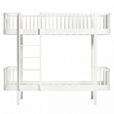 Oliver Furniture Wood Collection Etagenbett 90x200cm cm weiß - Leiter vorne