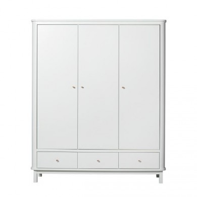 Oliver Furniture Wood Kleiderschrank 3-türig in weiß