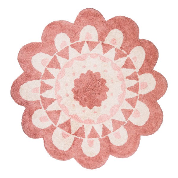 Waschbarer Baumwollteppich Feder In Rosa Von Tapis Petit Bei Kinderzimmertraume