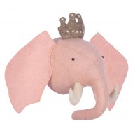 Kidsdepot Wandtrophäe Elefantenprinzessin rosa 40x17x23cm