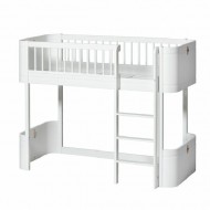 Oliver Furniture Wood Collection Mini+ halbhohes Bett 70x160cm  in weiß