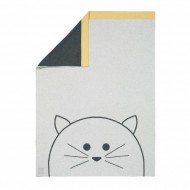 Lässig Babydecke Katze in hellgrau / anthrazit 75x100cm
