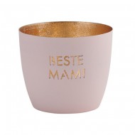Giftcompany Windlicht 'BESTE MAMI' in pastellrosa/gold