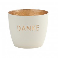 Giftcompany Windlicht 'DANKE' in weiß/gold