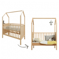 Bopita Babybett/Babybank 'My first Housebett' 60x120cm umbaubar in natur