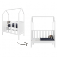 Bopita Babybett/Babybank 'My first Housebett' 60x120cm umbaubar in weiß
