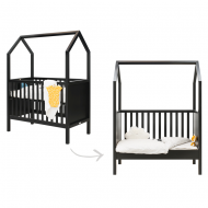 Bopita Babybett/Babybank 'My first Housebett' 60x120cm umbaubar in schwarz