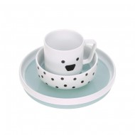 Lässig Kindergeschirr Set aus Porzellan Little Chums Hund in blau