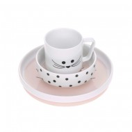 Lässig Kindergeschirr Set aus Porzellan Little Chums Maus in rosa