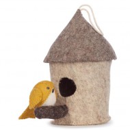 Kidsdepot Wanddekoration Vogelhaus 'Mus' beige / braun 20x15x22cm