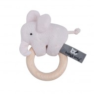 Baby's Only Holz Rassel Elefant in rosa 13x10x5cm