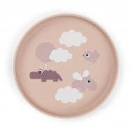 Done by Deer 'Foodie' Kinderteller Happy Clouds in puderrosa Ø20cm