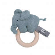 Baby's Only Holz Rassel Elefant in stonegreen 13x10x5cm