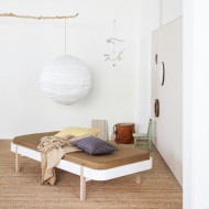 Oliver Furniture Wood Collection Lounger Tagesbett 90x200cm cm weiß/Eiche
