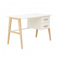 Bopita Schreibtisch Fenna in weiß/natur 77x120x60cm