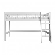 LIFETIME 'Breeze' halbhohes Bett mit schräger Leiter 90x200cm in weiß