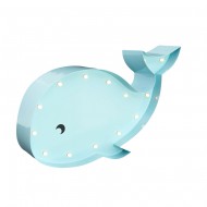 Marquee-Lights Wal in pastell blau mit LED Beleuchtung - 23x15,5x5cm