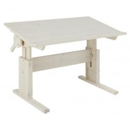 LIFETIME höhenverstellbarer Schreibtisch mit neigbarer Tischplatte in white wash - Breite 120cm