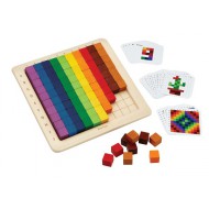 Plantoys bunte Zählwürfel aus Holz Zahlenraum 100