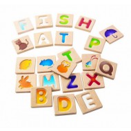 Plantoys zweiseitiges Alphabetset A-Z aus Holz