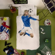 Snurk Bettwäsche Fußballer in blau 135x200cm