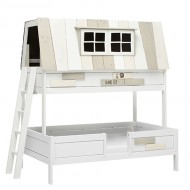 LIFETIME Abenteuerbett Hangout als Etagenbett in140x200cm - Leiter für oberes Bett seitlich