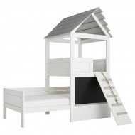 LIFETIME Playtower Bett - Bett 90x200cm mit Spielturm in weiß lackiert