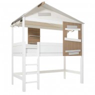 LIFETIME halbhohes Hüttenbett "The Hideout" in 90x200cm in WEISS - AUSSTELLUNGSSTÜCK