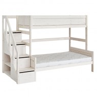 LIFETIME FamilyEtagenbett mit Treppe in 90 bzw. 120x200cm in WHITE WASH