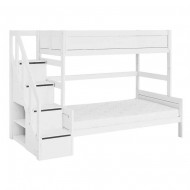 LIFETIME FamilyEtagenbett mit Treppe in 90 bzw. 120x200cm in WEISS