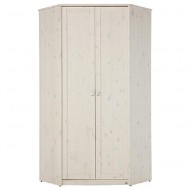 LIFETIME Eckschrank mit Drehtür in white wash
