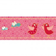 Jacky Joe Bordüre Birds pink