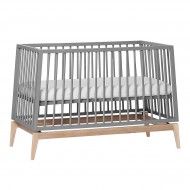 Leander Luna Babybett in Grau/Eiche 60x120cm