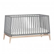 Leander Luna Babybett in Grau/Eiche 70x140cm