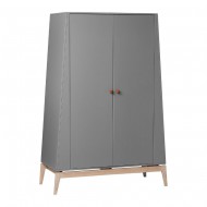 Leander Luna Kleiderschrank in Grau/Eiche, Höhe: 190cm